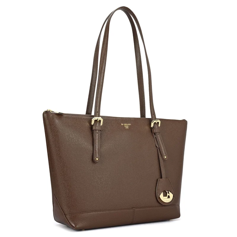 Da Milano Medium Franzy Leather Tote - Walnut